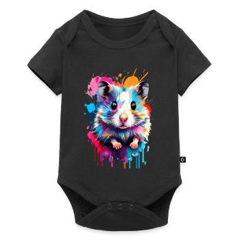 Hamsters Colorful - European Hamster, Golden Hamster, Rodent - Baby Premium short-sleeve bodysuit - black - Front