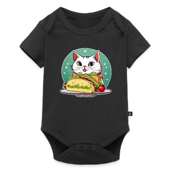 Cute cat with taco - Baby Premium short-sleeve bodysuit - black - Front