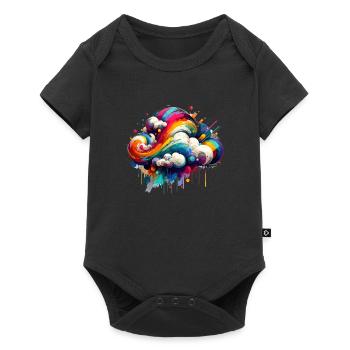 Nuage coloré coloré - Body à manches courtes Premium Bébé - noir - Devant