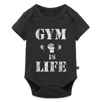 Gym Is Life – Dumbbell Vintage - Baby Premium short-sleeve bodysuit - black - Front
