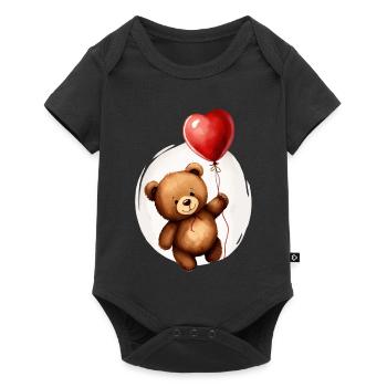 Bear with balloon - Baby Premium short-sleeve bodysuit - black - Front