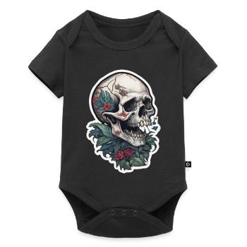 Conception de crâne d’impression de tatouage - Body à manches courtes Premium Bébé - noir - Devant