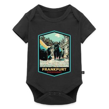 Striking sculpture at the Frankfurt Stock Exchange - Baby Premium short-sleeve bodysuit - black - Front