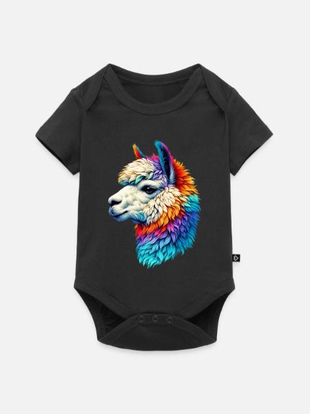 Alpaka - Baby Premium Kurzarmbody - Schwarz