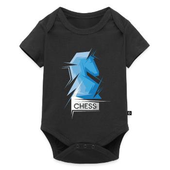 Schach Pferd Origami abstrakt Symbol Illustration - Baby Premium Kurzarmbody - Schwarz - Vorne