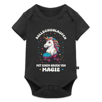 Licorne Roller Skating - Body à manches courtes Premium Bébé - noir - Devant