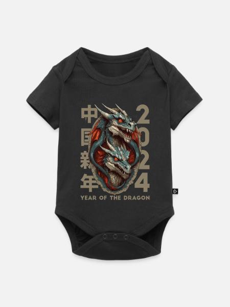 Chinesischer Drache - Baby Premium Kurzarmbody - Schwarz