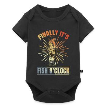 Finally It's Fish Clock - Baby Premium short-sleeve bodysuit - black - Front