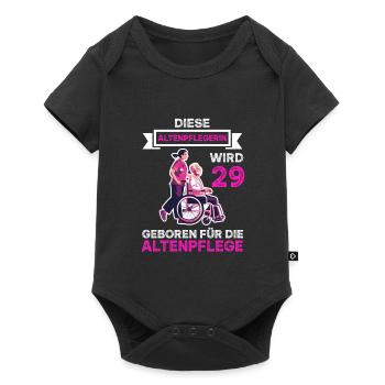29 Geburtstag Altenpflegerin 29 Jahre Altenpflege - Baby Premium Kurzarmbody - Schwarz - Vorne