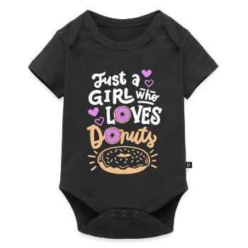 Donuts Donut-Liebhaber - Baby Premium Kurzarmbody - Schwarz - Vorne