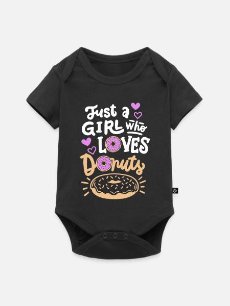 Donut Spruch - Baby Premium Kurzarmbody - Schwarz