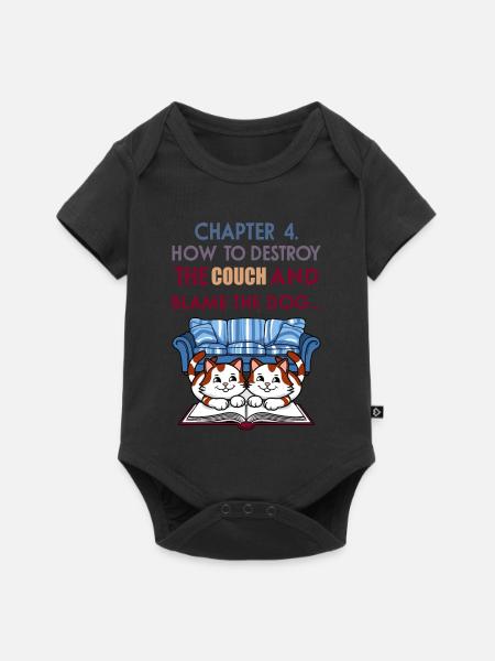 Schlaue Katzen - Baby Premium Kurzarmbody - Schwarz