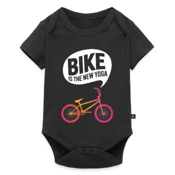Bike Revolution Yoga Motivational Design - Baby Premium short-sleeve bodysuit - black - Front