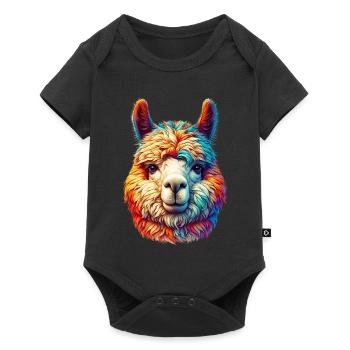 Alpaka - Baby Premium Kurzarmbody - Schwarz - Vorne