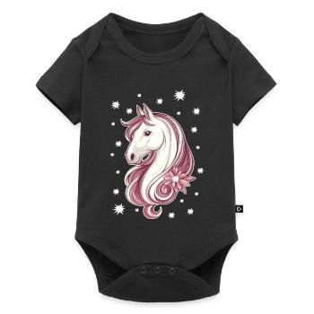 Horse with stars - Baby Premium short-sleeve bodysuit - black - Front