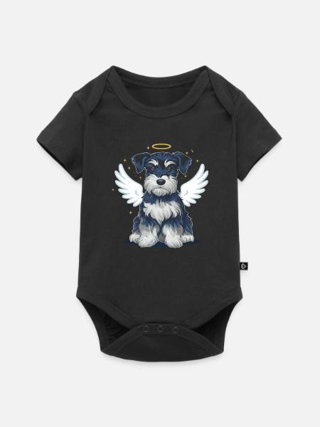 Niedlicher Zwergschnauzer mit Sonnenblumen - Premium kortærmet baby-body  - sort