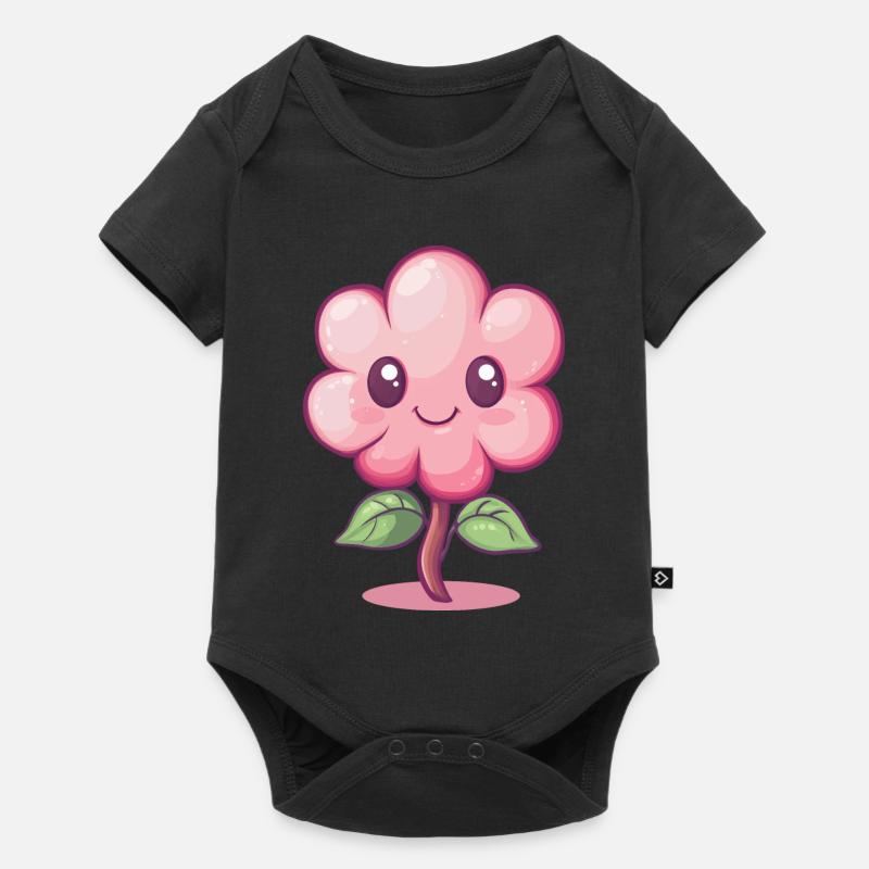 Fröhliche Blume - Baby Premium Kurzarmbody - Schwarz