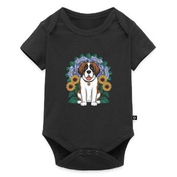 Saint-Bernard aux tournesols - Body à manches courtes Premium Bébé - noir - Devant
