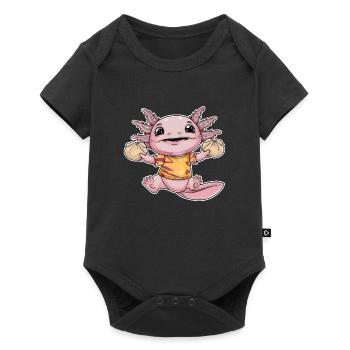 Kawaii Axolotl with Blanket and - Baby Premium short-sleeve bodysuit - black - Front