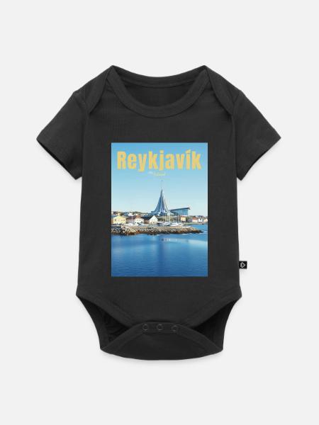 Reykjavík - Baby Premium Kurzarmbody - Schwarz