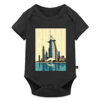 Horizon de Dubaï – Burj Khalifa et la ville moderne du désert - Body à manches courtes Premium Bébé - noir - Devant