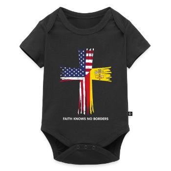 Drapeau américain et du Vatican - Body à manches courtes Premium Bébé - noir - Devant