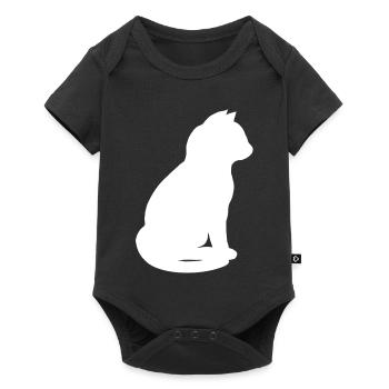 sitzende katzen Silhouette minimalistisch - Baby Premium Kurzarmbody - Schwarz - Vorne