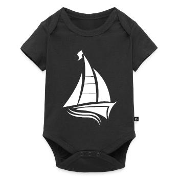 voilier voilier sailor silhouette minimaliste - Body à manches courtes Premium Bébé - noir - Devant