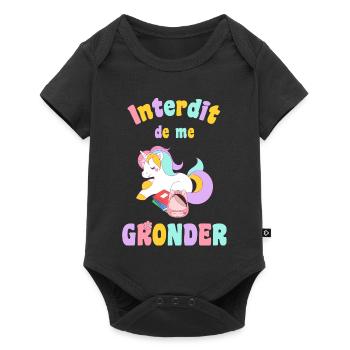 Interdit de me Gronder Humour Rentrée Scolaire - Body à manches courtes Premium Bébé - noir - Devant