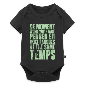 COOL SAYING FOR MULTILINGUALS, INTERNATIONAL - Baby Premium short-sleeve bodysuit - black - Front