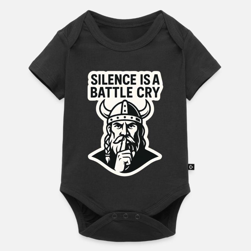 Wikinger-Stille-Kampfschrei-Design - Baby Premium Kurzarmbody - Schwarz