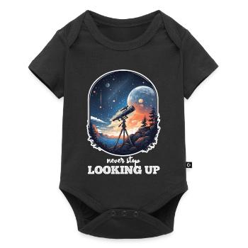Astronauten- und Weltraum-positive und motivierende Botschaft - Baby Premium Kurzarmbody - Schwarz - Vorne