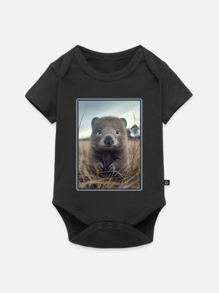 Wombats Wombat - Baby Premium Kurzarmbody - Schwarz
