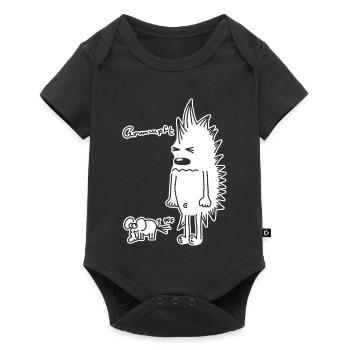 Hérisson et éléphant – Motif de dessin animé d’animal amusant - Body à manches courtes Premium Bébé - noir - Devant
