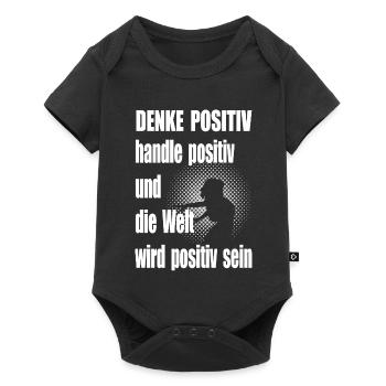 Think Positive Quote Halftone Woman - Baby Premium short-sleeve bodysuit - black - Front