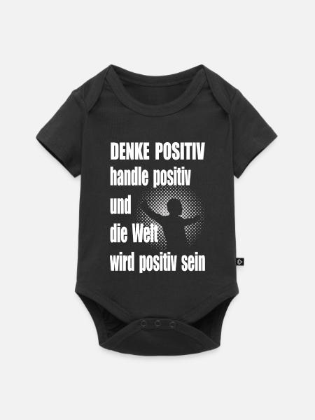 Positive Thinking Motivational Saying Man - Baby Premium short-sleeve bodysuit - black