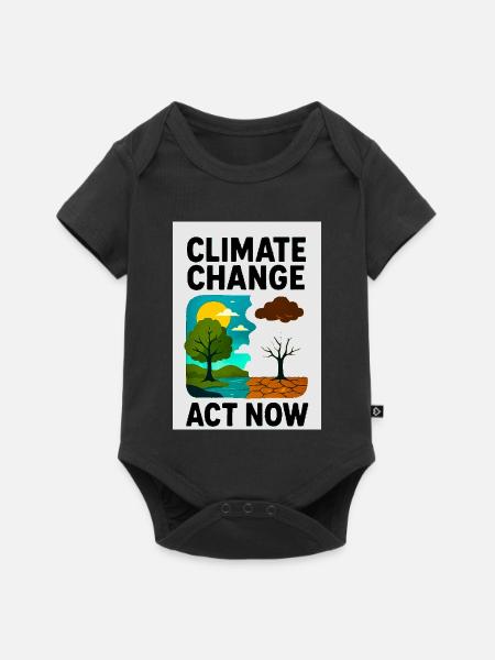 Klimawandel jetzt - Baby Premium Kurzarmbody - Schwarz