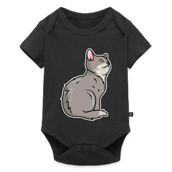 Cat Drawing - Baby Premium short-sleeve bodysuit - black - Front