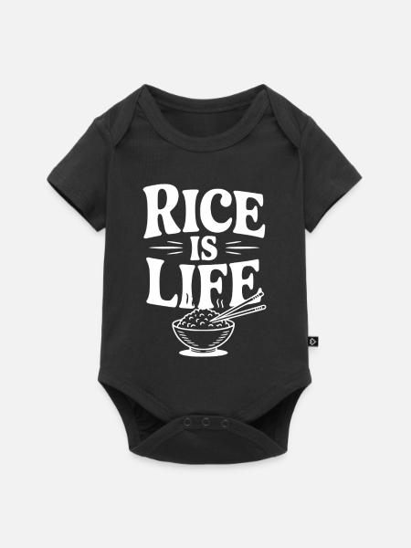 Reis ist Leben - Baby Premium Kurzarmbody - Schwarz