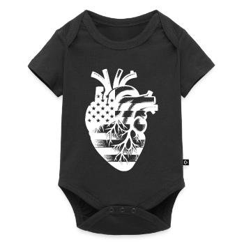 Drapeau américain des États-Unis dans un cœur anatomique - Body à manches courtes Premium Bébé - noir - Devant