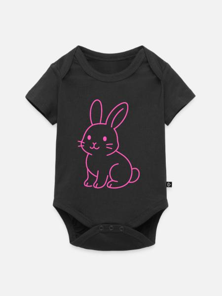Neon Rabbit - Baby Premium Kurzarmbody - Schwarz