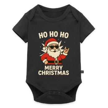Santa Ho Ho Ho Joyeux Noël - Body à manches courtes Premium Bébé - noir - Devant