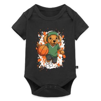 Le chien de basket en vert - Body à manches courtes Premium Bébé - noir - Devant