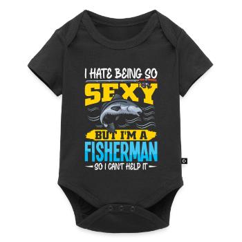 Pêcheurs Poissons Dictons Pêcheurs Pêcheur Drôle de pêcheur - Body à manches courtes Premium Bébé - noir - Devant