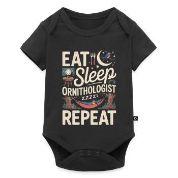 Eat sleep ornithologist repeat - Baby Premium short-sleeve bodysuit - black - Front
