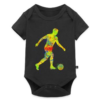 Colorful soccer T-shirt for sports fans - Baby Premium short-sleeve bodysuit - black - Front