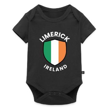 Limerick Ireland Flag Shield - Baby Premium short-sleeve bodysuit - black - Front