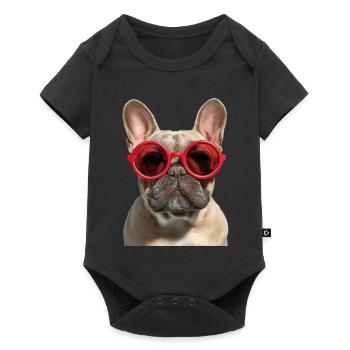 Französische Bulldogge Bouledogue français - Body à manches courtes Premium Bébé - noir - Devant