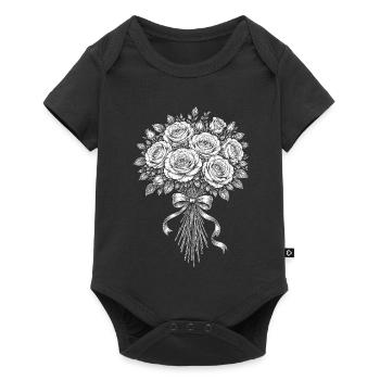 Bouquet of roses - Baby Premium short-sleeve bodysuit - black - Front