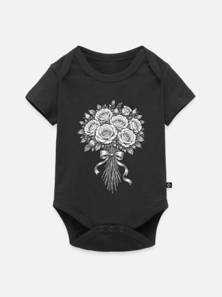 Rosenstrauß - Baby Premium Kurzarmbody - Schwarz